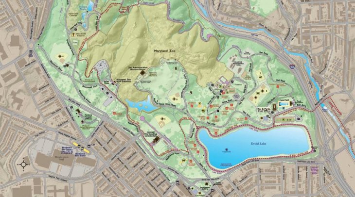 Map of Druid Hill Park